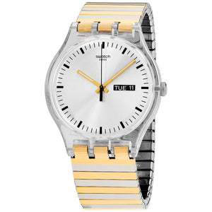 Swatch Originals Distinguo Silver Dial Stainless Steel Unisex Watch SUOK708B