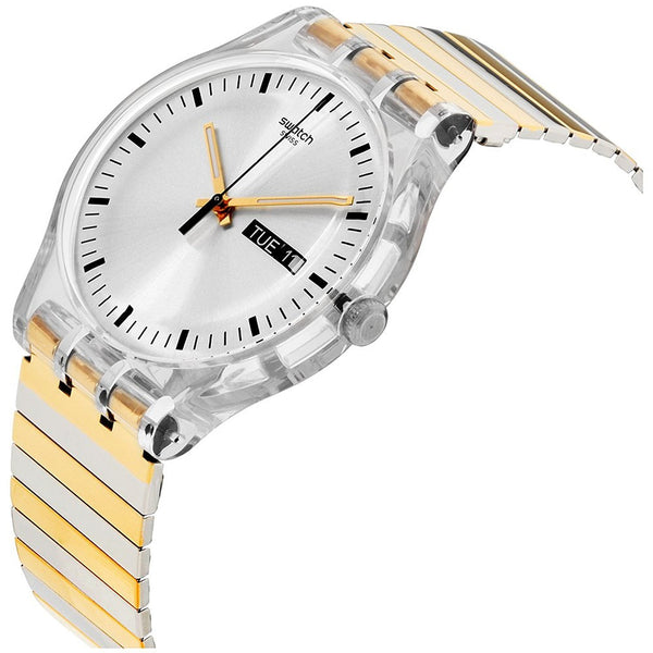 Swatch Originals Distinguo Silver Dial Stainless Steel Unisex Watch SUOK708B