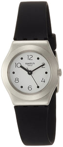 Swatch Soblack White Dial Ladies Silicone Watch YSS315