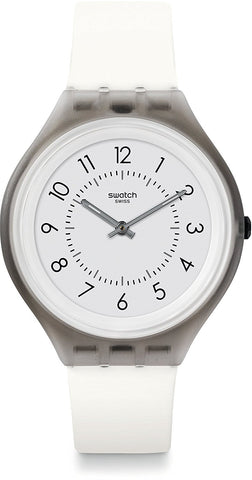 Swatch Skin Skinclass White Dial Silicone Strap Unisex Watch SVUM101